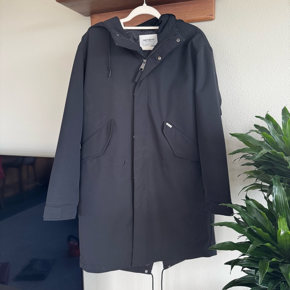 Carhartt work in progress unisex jacket coat hooded black S